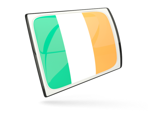 Glossy rectangular icon. Download flag icon of Ireland at PNG format