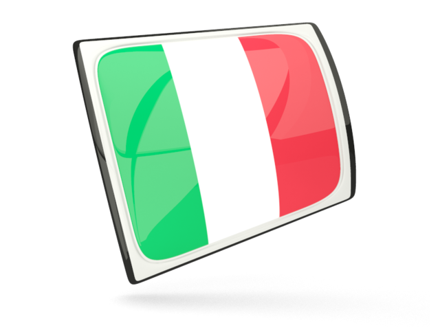 Glossy rectangular icon. Download flag icon of Italy at PNG format