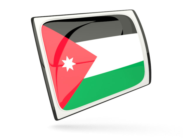 Glossy rectangular icon. Download flag icon of Jordan at PNG format
