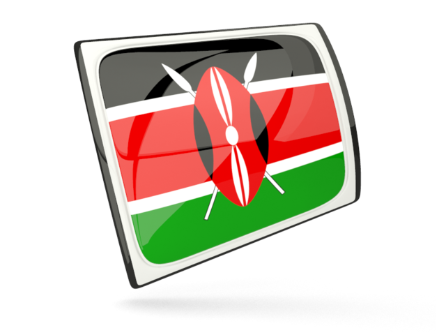 Glossy rectangular icon. Download flag icon of Kenya at PNG format