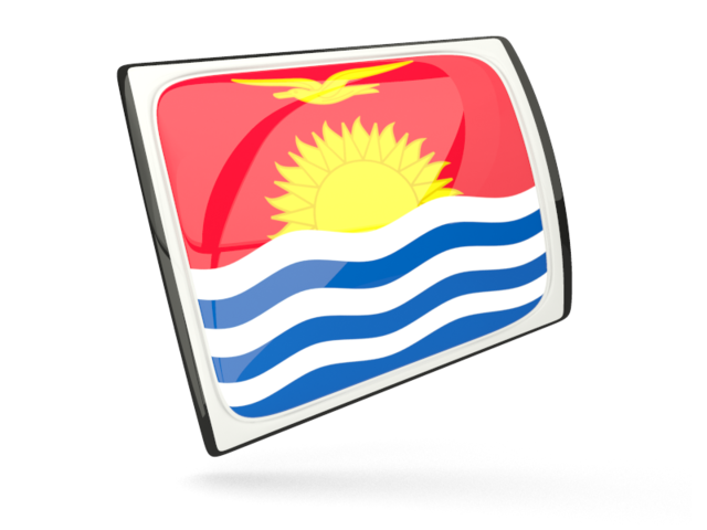 Glossy rectangular icon. Download flag icon of Kiribati at PNG format