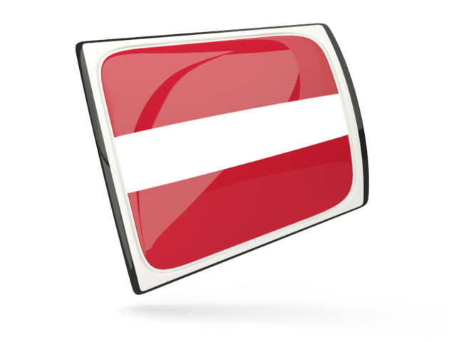 Glossy rectangular icon. Download flag icon of Latvia at PNG format