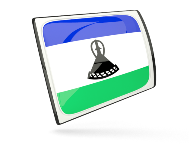 Glossy rectangular icon. Download flag icon of Lesotho at PNG format