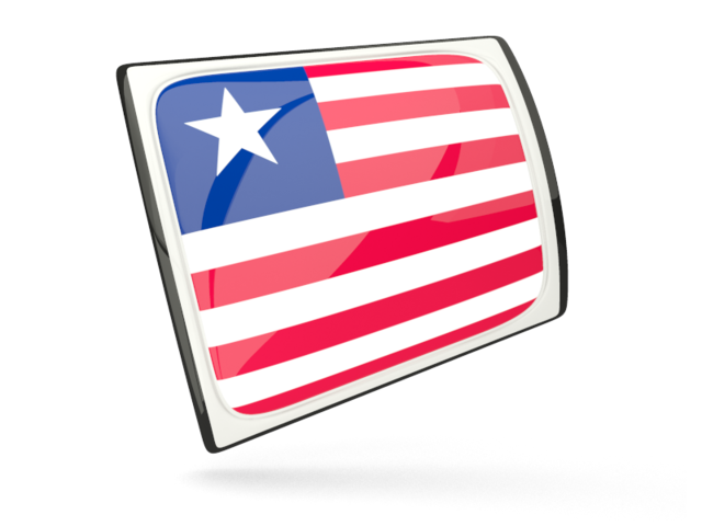 Глянцевая прямоугольная иконка. Скачать флаг. Либерия