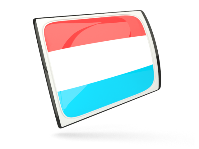 Глянцевая прямоугольная иконка. Скачать флаг. Люксембург