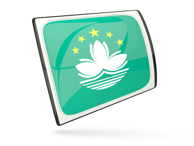 Glossy rectangular icon. Download flag icon of Macao at PNG format