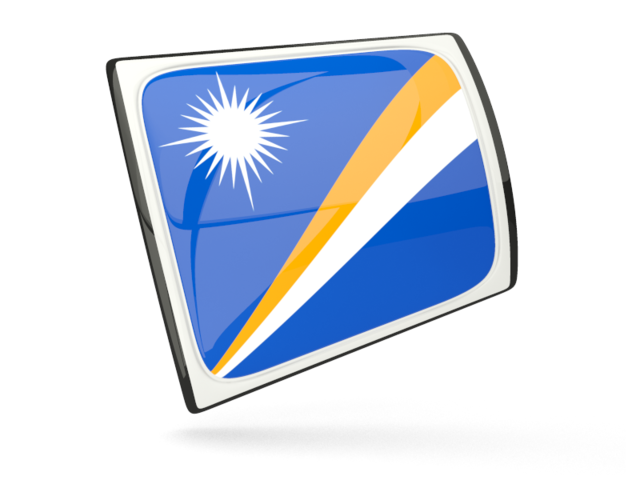 Glossy rectangular icon. Download flag icon of Marshall Islands at PNG format