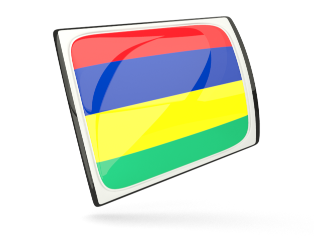 Glossy rectangular icon. Download flag icon of Mauritius at PNG format