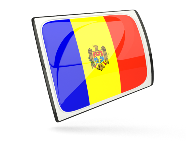 Glossy rectangular icon. Download flag icon of Moldova at PNG format