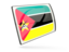 Mozambique. Glossy rectangular icon. Download icon.