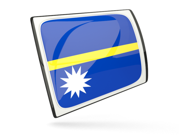 Glossy rectangular icon. Download flag icon of Nauru at PNG format