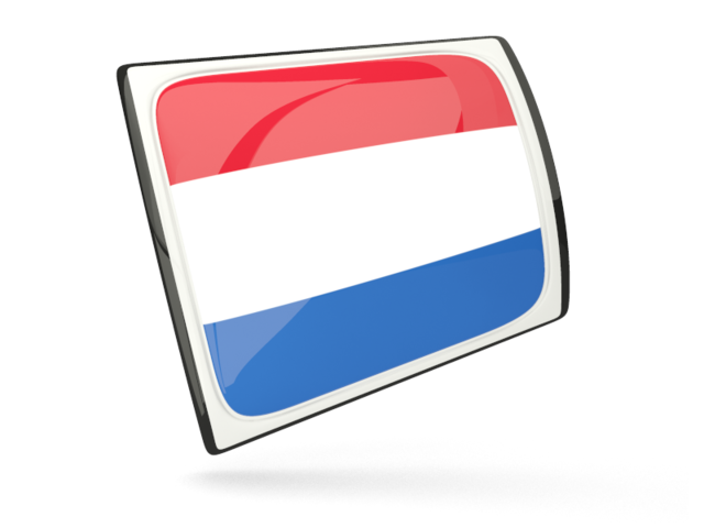 Глянцевая прямоугольная иконка. Скачать флаг. Нидерланды