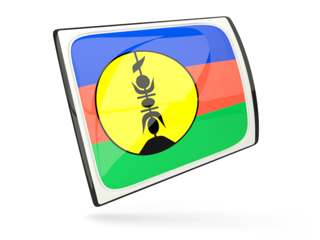 Glossy rectangular icon. Download flag icon of New Caledonia at PNG format