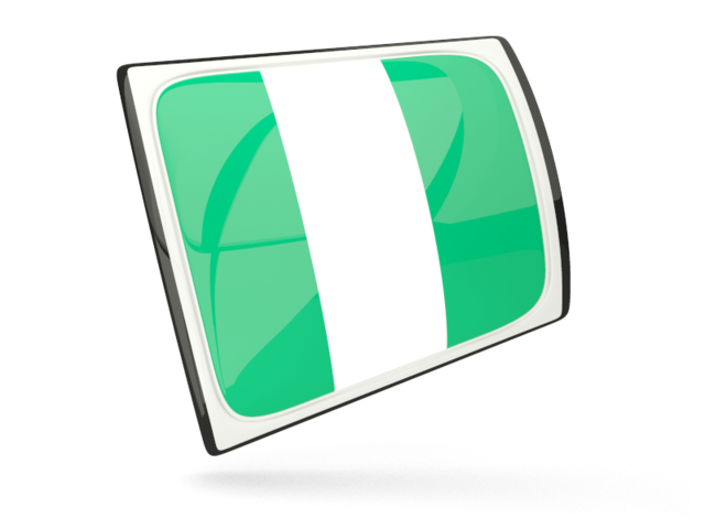 Glossy rectangular icon. Download flag icon of Nigeria at PNG format