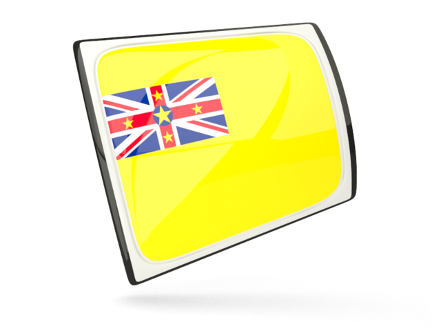 Glossy rectangular icon. Download flag icon of Niue at PNG format