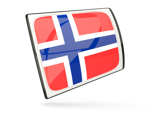 Глянцевая прямоугольная иконка. Скачать флаг. Норвегия