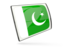 Pakistan. Glossy rectangular icon. Download icon.