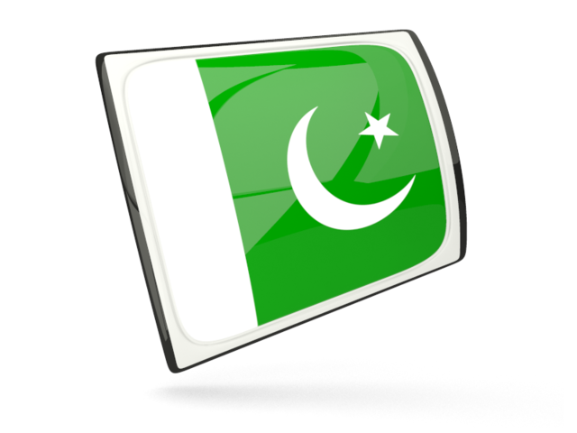 Glossy rectangular icon. Download flag icon of Pakistan at PNG format