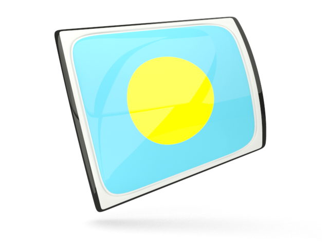 Glossy rectangular icon. Download flag icon of Palau at PNG format