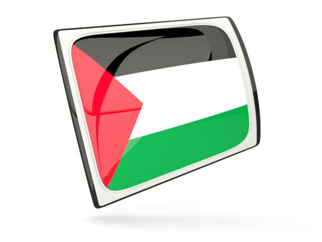 Glossy rectangular icon. Download flag icon of Palestinian territories at PNG format