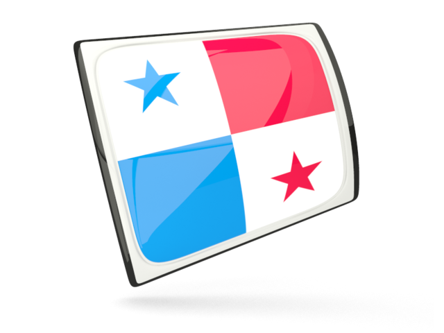 Glossy rectangular icon. Download flag icon of Panama at PNG format