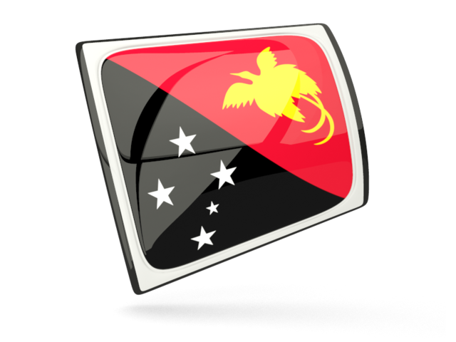 Glossy rectangular icon. Download flag icon of Papua New Guinea at PNG format