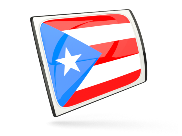 Glossy rectangular icon. Download flag icon of Puerto Rico at PNG format