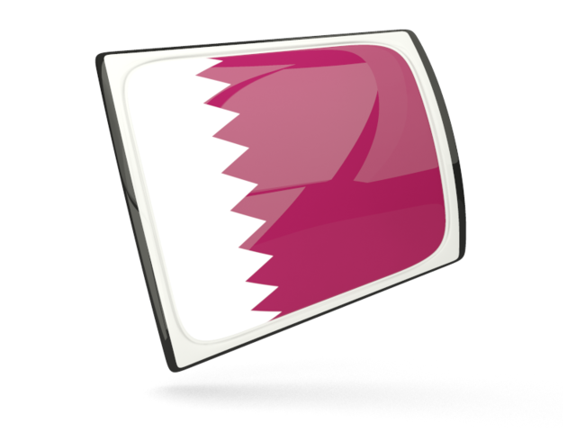 Glossy rectangular icon. Download flag icon of Qatar at PNG format