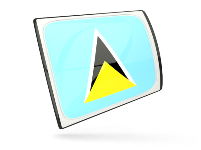 Glossy rectangular icon. Download flag icon of Saint Lucia at PNG format