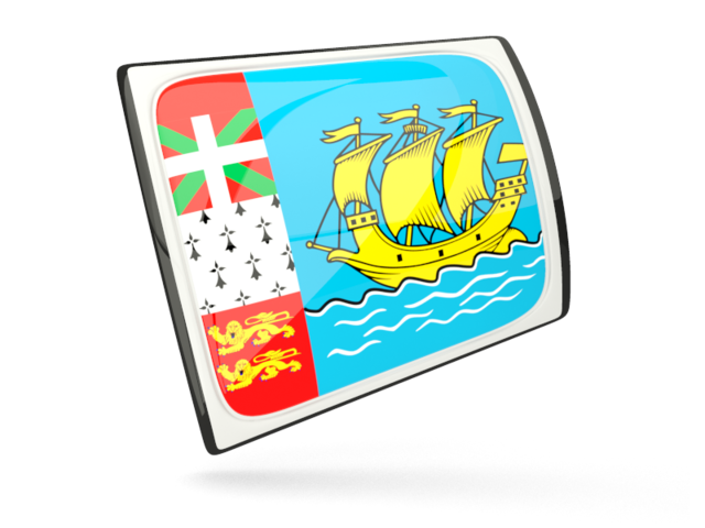Glossy rectangular icon. Download flag icon of Saint Pierre and Miquelon at PNG format