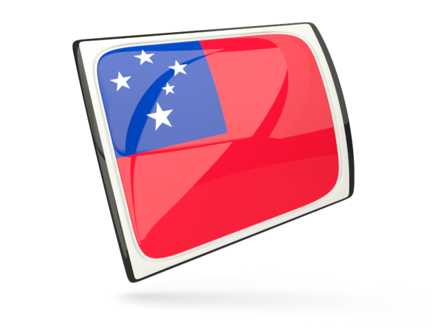 Glossy rectangular icon. Download flag icon of Samoa at PNG format