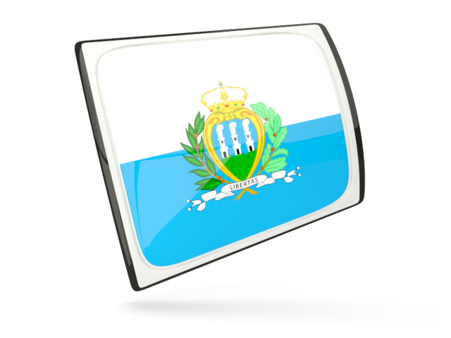 Глянцевая прямоугольная иконка. Скачать флаг. Сан-Марино