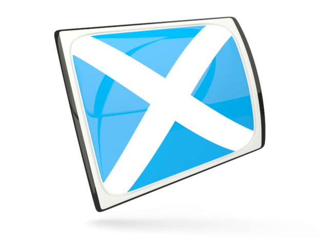 Глянцевая прямоугольная иконка. Скачать флаг. Шотландия