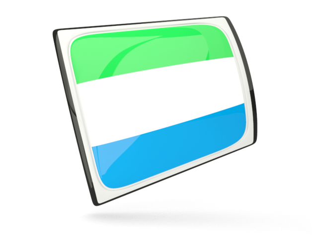 Glossy rectangular icon. Download flag icon of Sierra Leone at PNG format