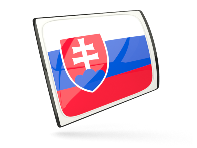 Glossy rectangular icon. Download flag icon of Slovakia at PNG format