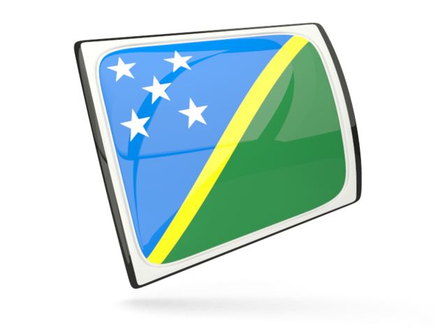 Glossy rectangular icon. Download flag icon of Solomon Islands at PNG format
