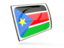 South Sudan. Glossy rectangular icon. Download icon.