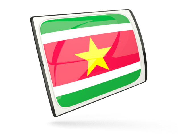 Glossy rectangular icon. Download flag icon of Suriname at PNG format