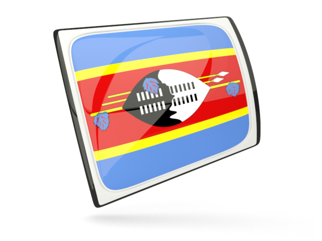 Глянцевая прямоугольная иконка. Скачать флаг. Свазиленд