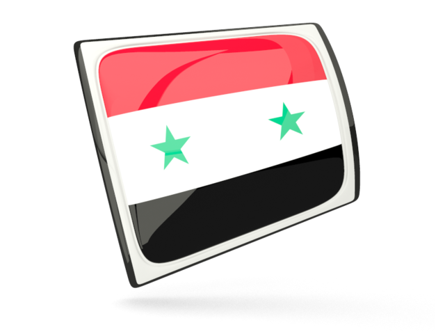 Glossy rectangular icon. Download flag icon of Syria at PNG format