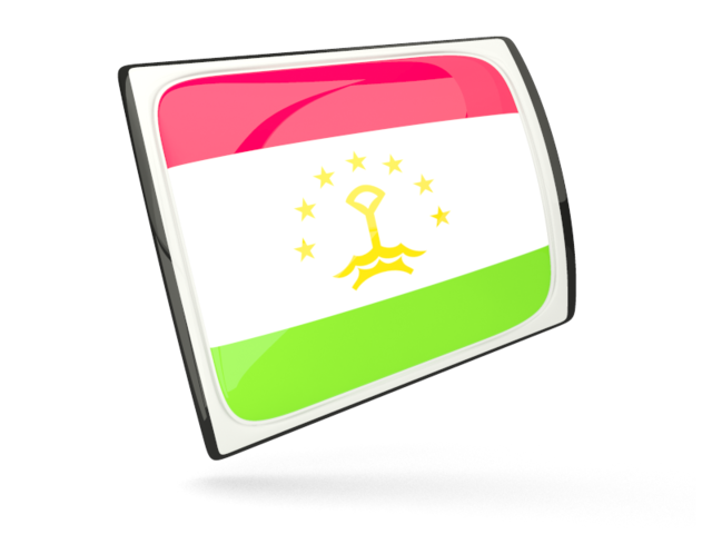 Glossy rectangular icon. Download flag icon of Tajikistan at PNG format