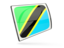 Tanzania. Glossy rectangular icon. Download icon.