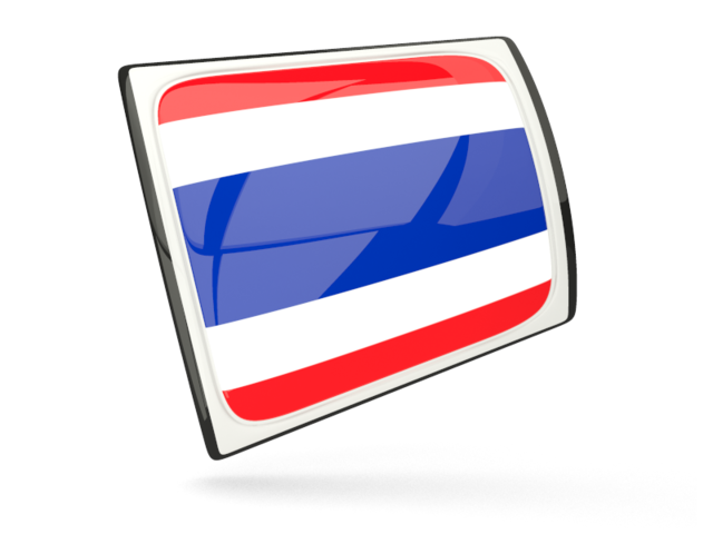 Glossy rectangular icon. Download flag icon of Thailand at PNG format