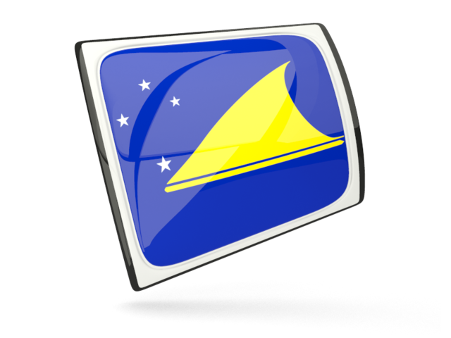 Glossy rectangular icon. Download flag icon of Tokelau at PNG format