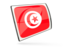 Tunisia. Glossy rectangular icon. Download icon.
