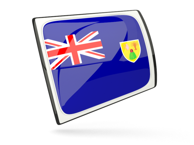 Glossy rectangular icon. Download flag icon of Turks and Caicos Islands at PNG format