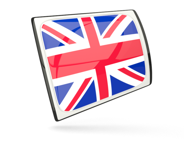 Glossy rectangular icon. Download flag icon of United Kingdom at PNG format