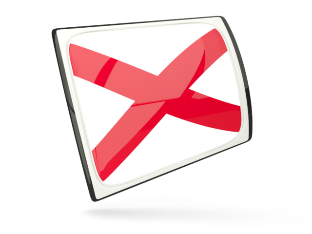 Glossy rectangular icon. Download flag icon of Alabama