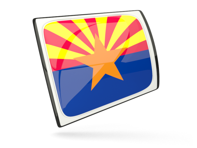 Glossy rectangular icon. Download flag icon of Arizona