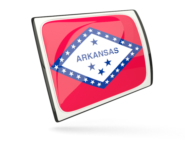 Glossy rectangular icon. Download flag icon of Arkansas